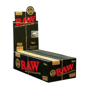 RAW | Black Single Wide Rolling Papers – Box of 25